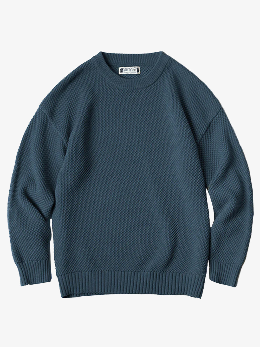 Classic Solid Color Ribbed Trim Knitted Sweater