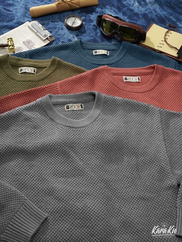 Classic Solid Color Ribbed Trim Knitted Sweater