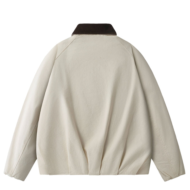 Retro Corduroy Collar Patchwork Loose Jacket