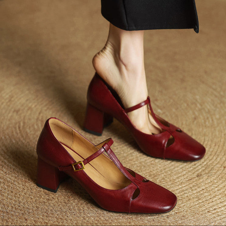 Elora Genuine Leather Heels