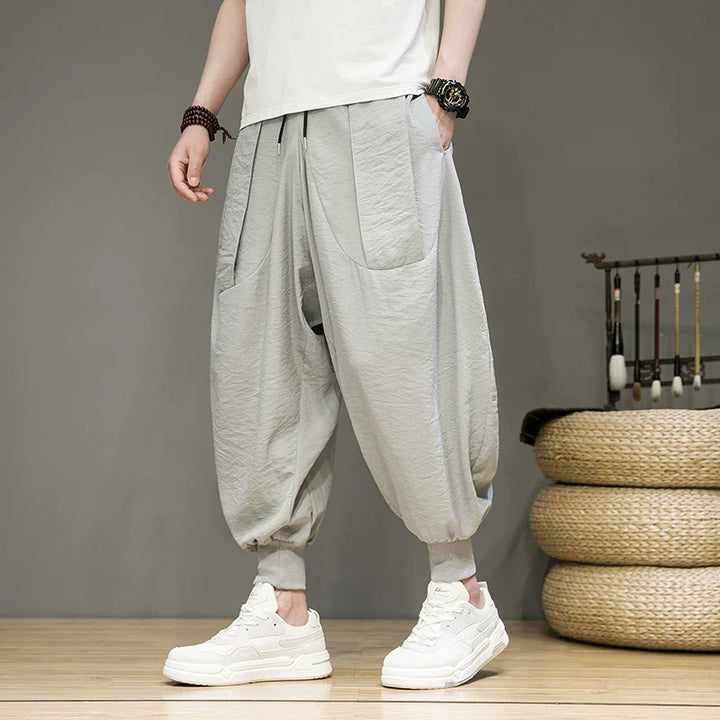 Ice Silk Flowy Loose-fitting Casual Pants