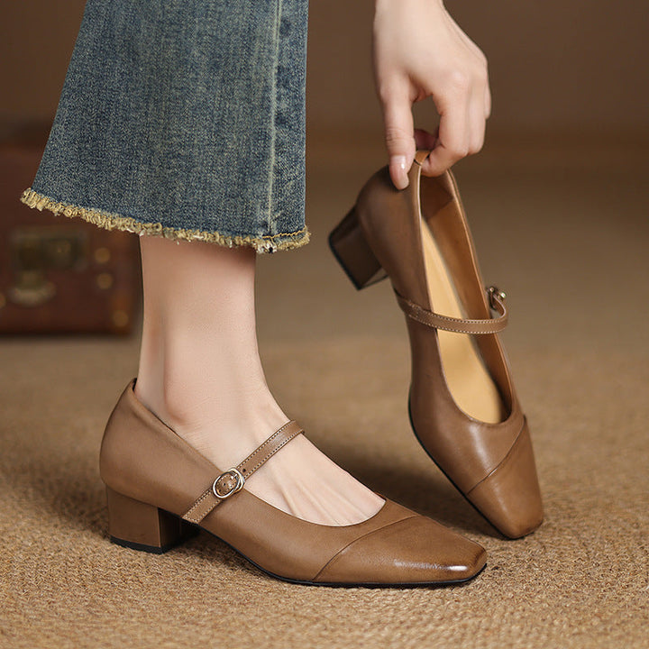 Clarette Genuine Leather Heels