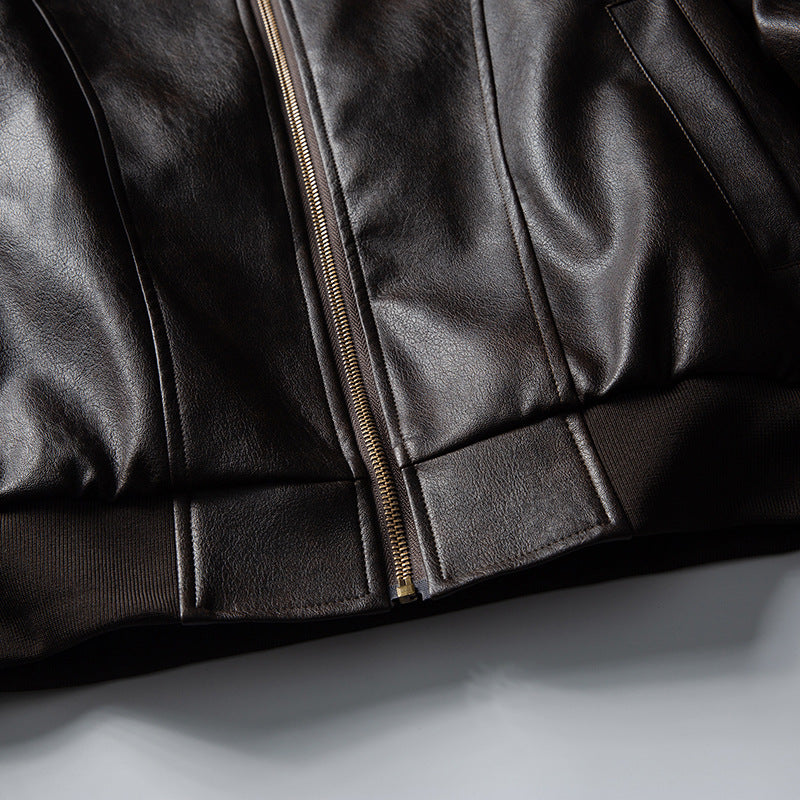 Leather Retro Loose-fitting Lapel Jacket