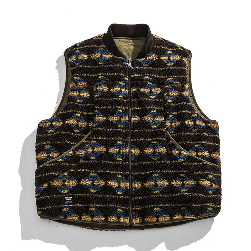 Japanese Reversible Loose Padded Warm Workwear Vest