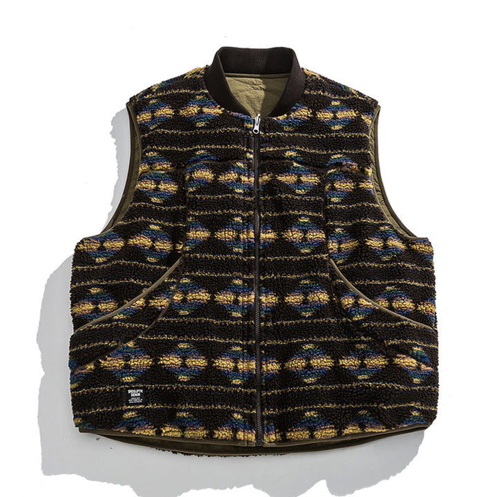 Japanese Reversible Loose Padded Warm Workwear Vest