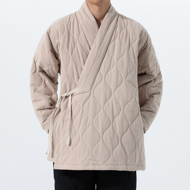 Cross-collar Loose Quilted Coat