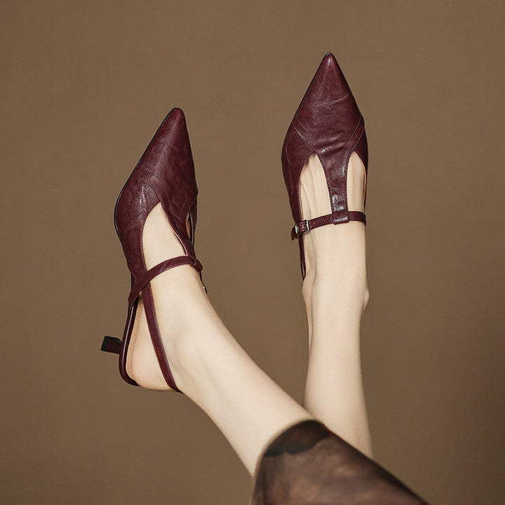 Noir Genuine Leather Heels