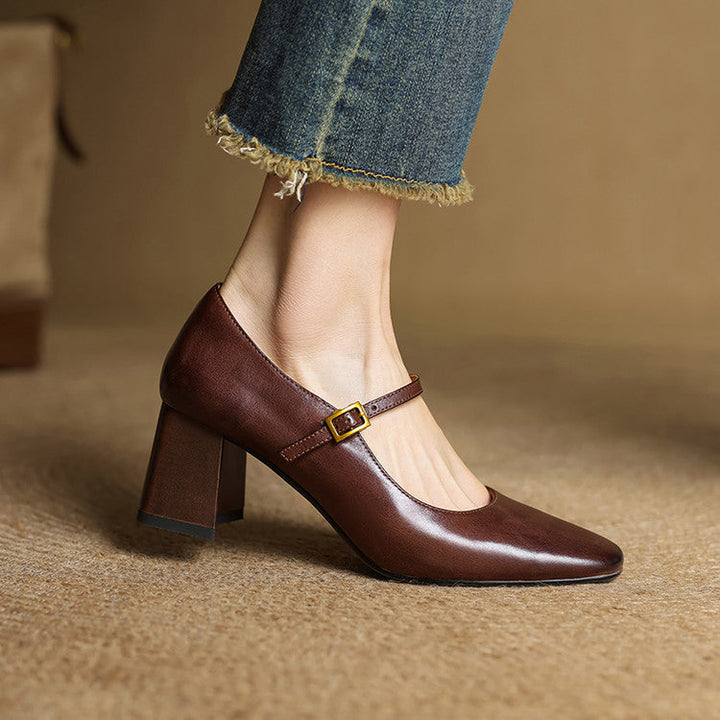 Lenara Genuine Leather Heels