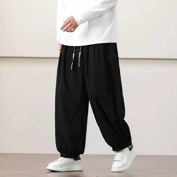 Corduroy Side Pocket Loose Wide-leg Casual Pants