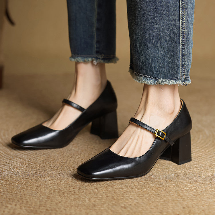Lenara Genuine Leather Heels