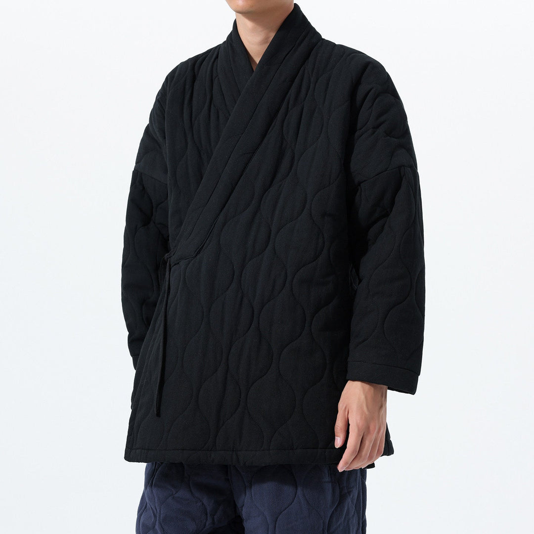 Cross-collar Loose Quilted Coat