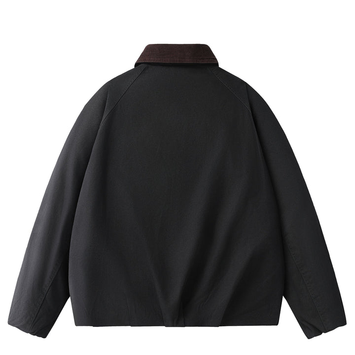 Retro Corduroy Collar Patchwork Loose Jacket
