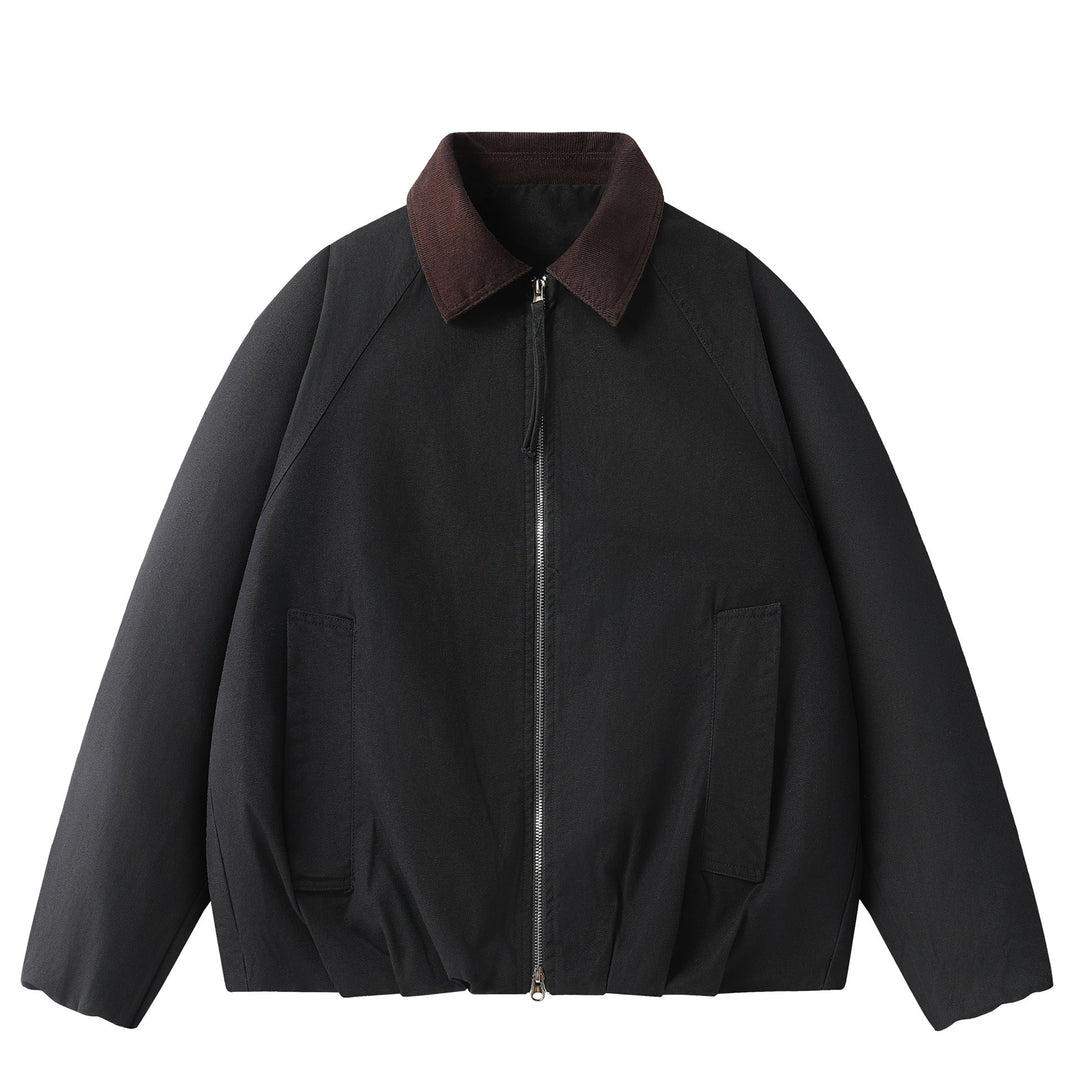 Retro Corduroy Collar Patchwork Loose Jacket