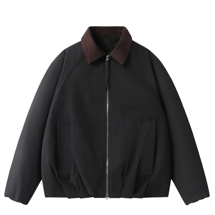 Retro Corduroy Collar Patchwork Loose Jacket