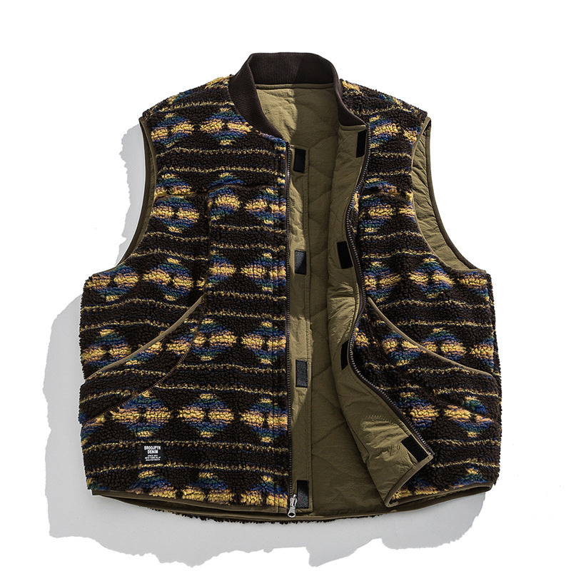 Japanese Reversible Loose Padded Warm Workwear Vest