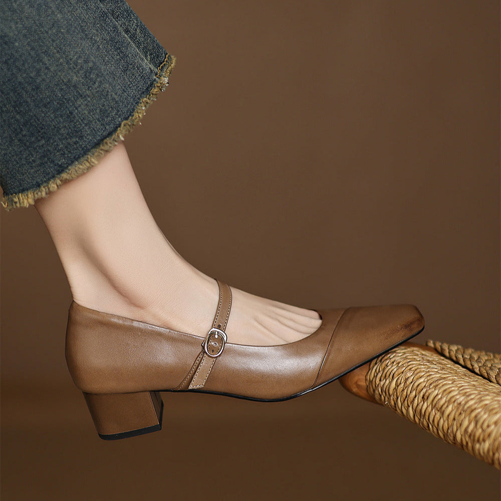Clarette Genuine Leather Heels