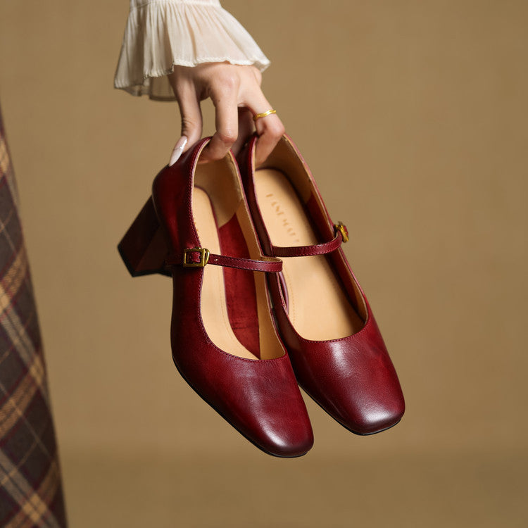 Lenara Genuine Leather Heels