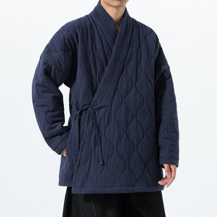 Cross-collar Loose Quilted Coat