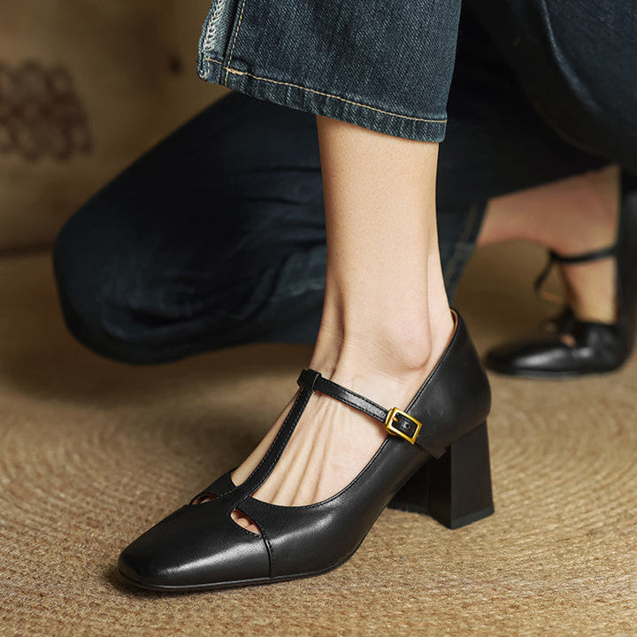 Elora Genuine Leather Heels