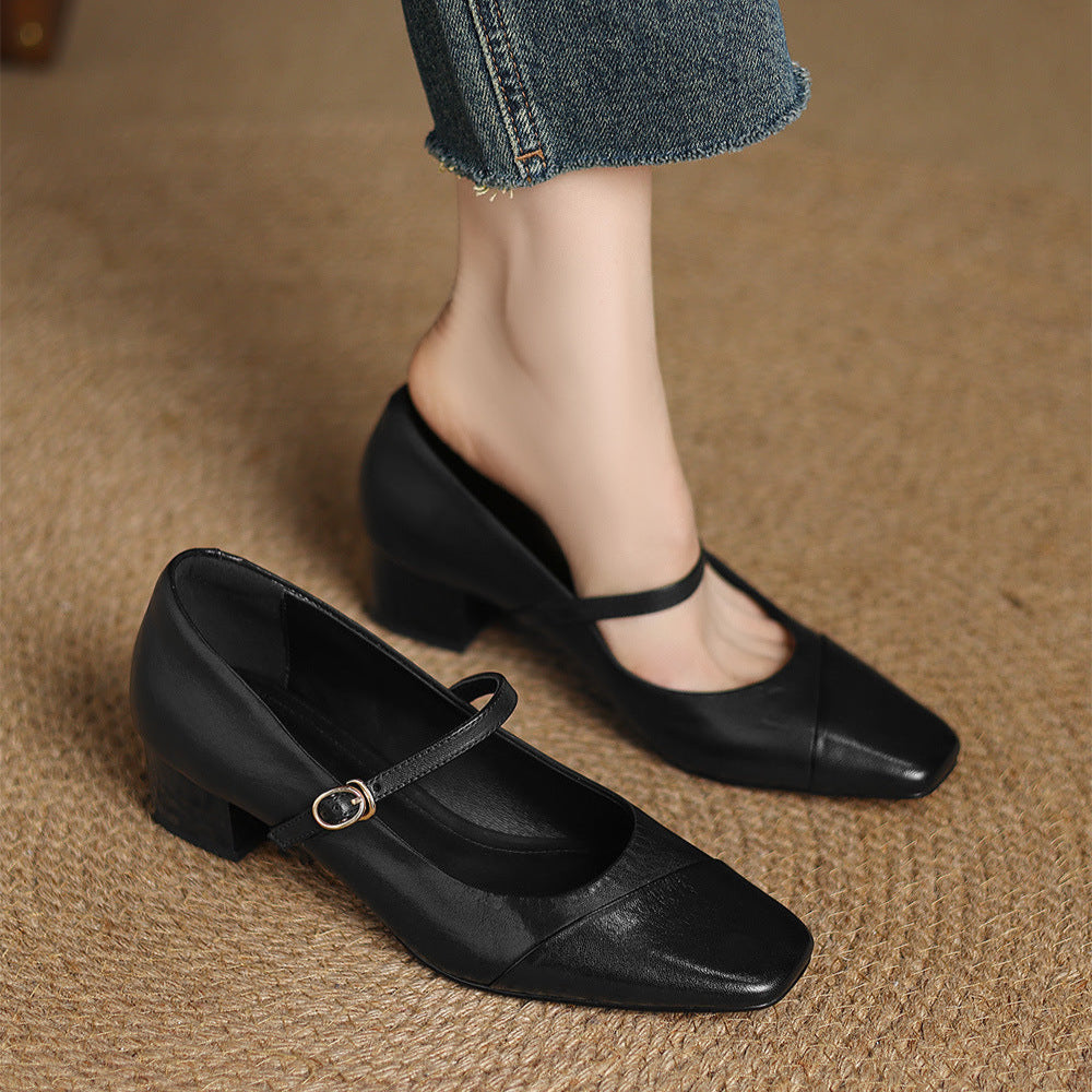 Clarette Genuine Leather Heels