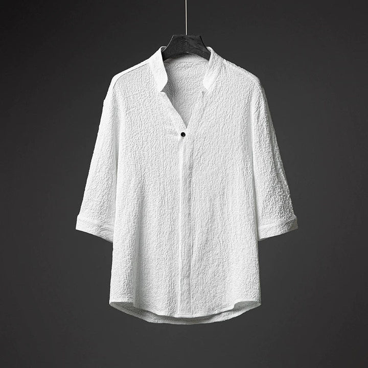 Loose-fitting Ice Silk Pleated Casual Shirt