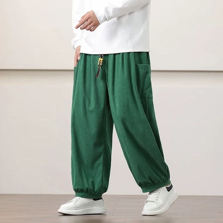 Corduroy Side Pocket Loose Wide-leg Casual Pants