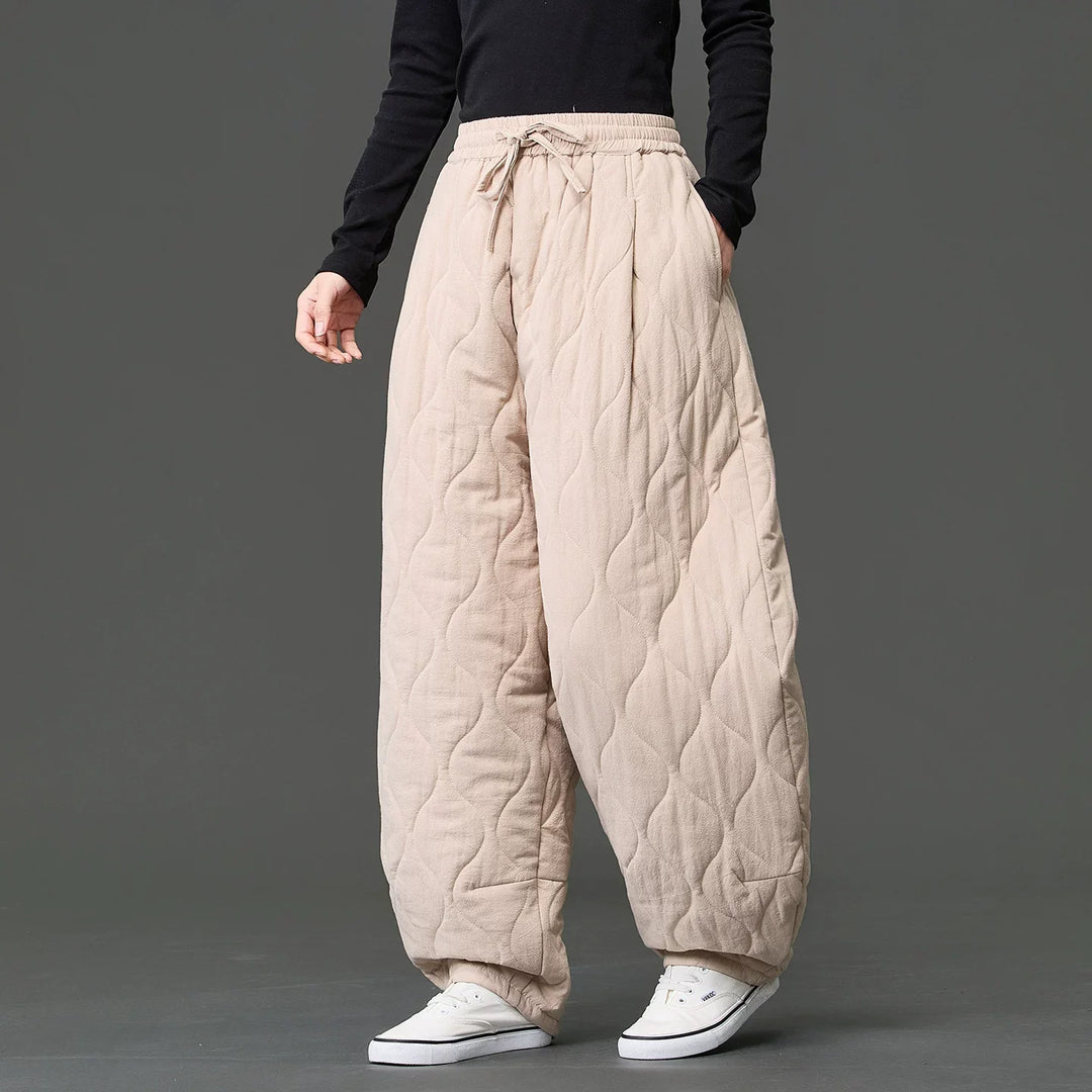 Japanese Retro Quilted Padded Loose Lantern Pants