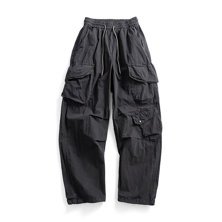 Japanese Loose Multi-pocket Straight-leg Cuffed Cargo Pants
