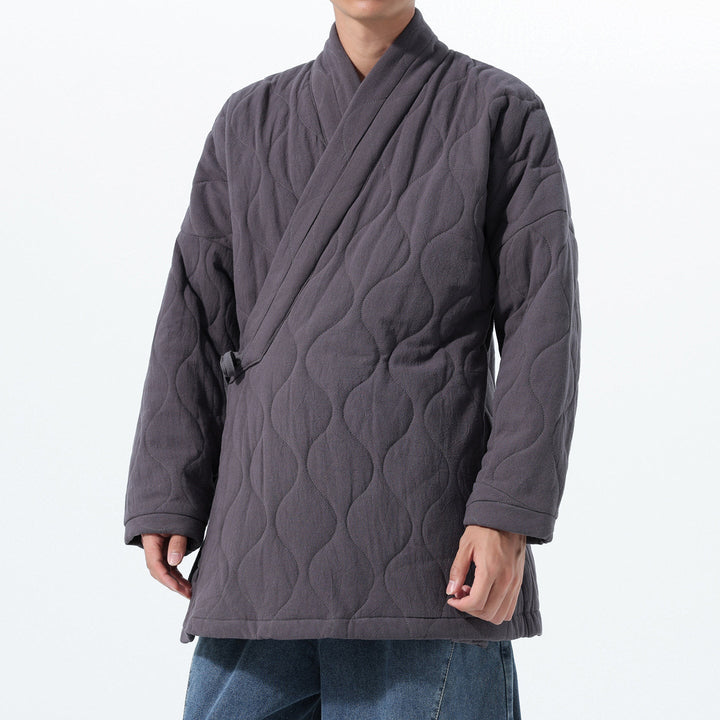 Cross-collar Loose Quilted Coat