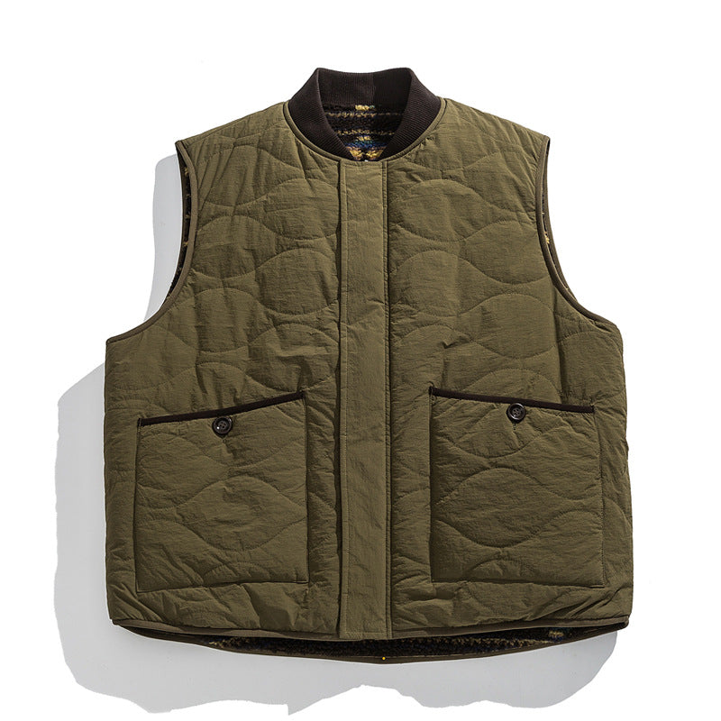 Japanese Reversible Loose Padded Warm Workwear Vest
