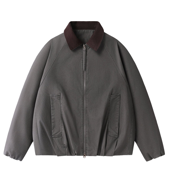 Retro Corduroy Collar Patchwork Loose Jacket