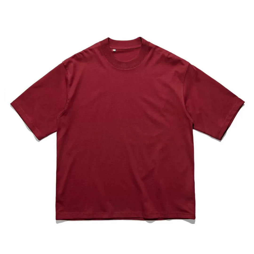 320g Japanese style Solid Color Loose Casual T-shirt