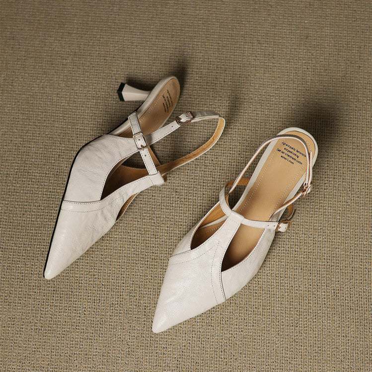 Noir Genuine Leather Heels