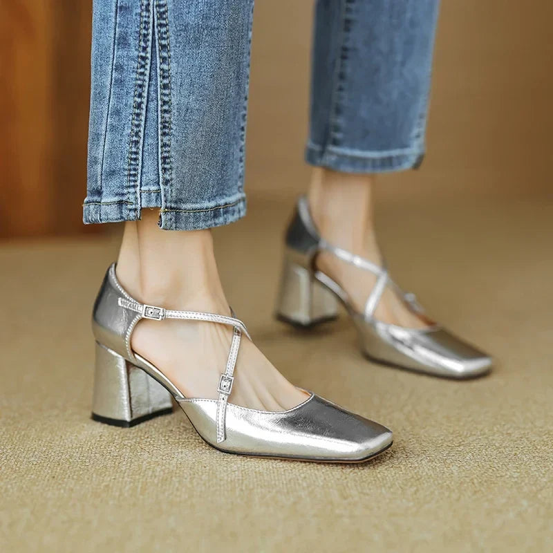 Lilian Genuine Leather Heels