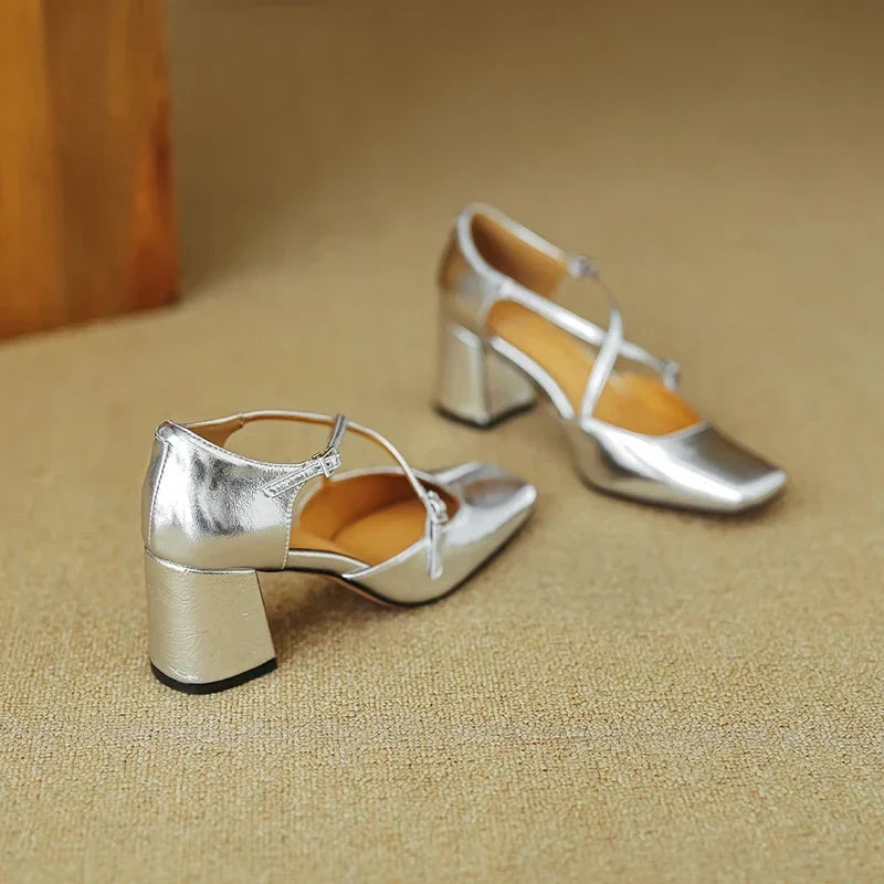 Lilian Genuine Leather Heels