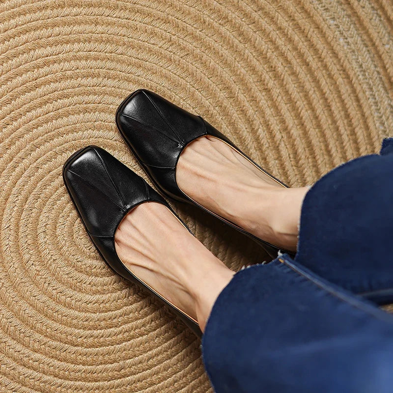 Amber Genuine Leather Heels