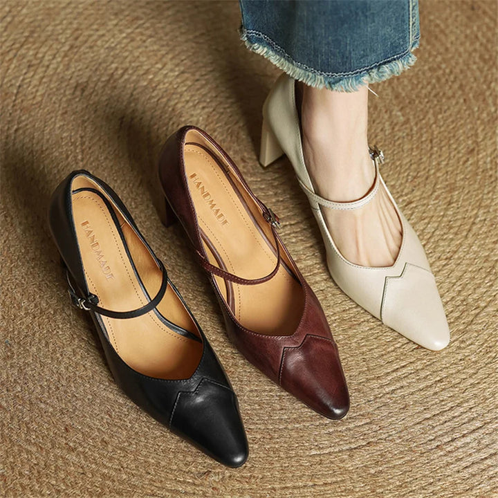 Emily Genuine Leather Heels