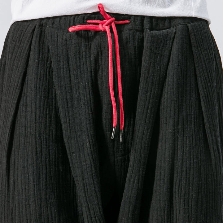 Japanese Casual Cotton and Linen Cropped Harem Pants