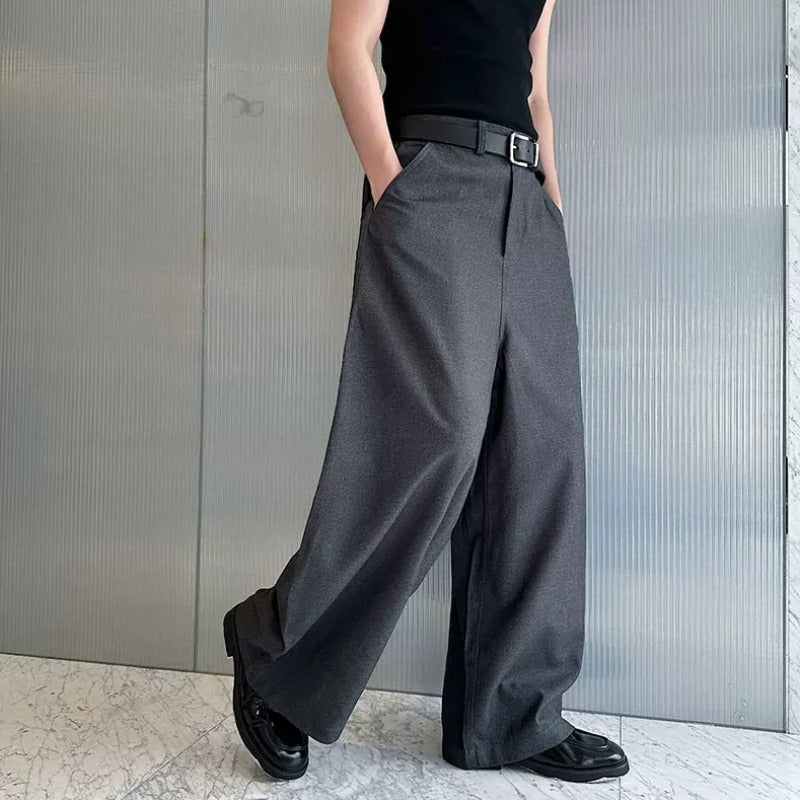 Drapey Casual Wide-leg Trousers