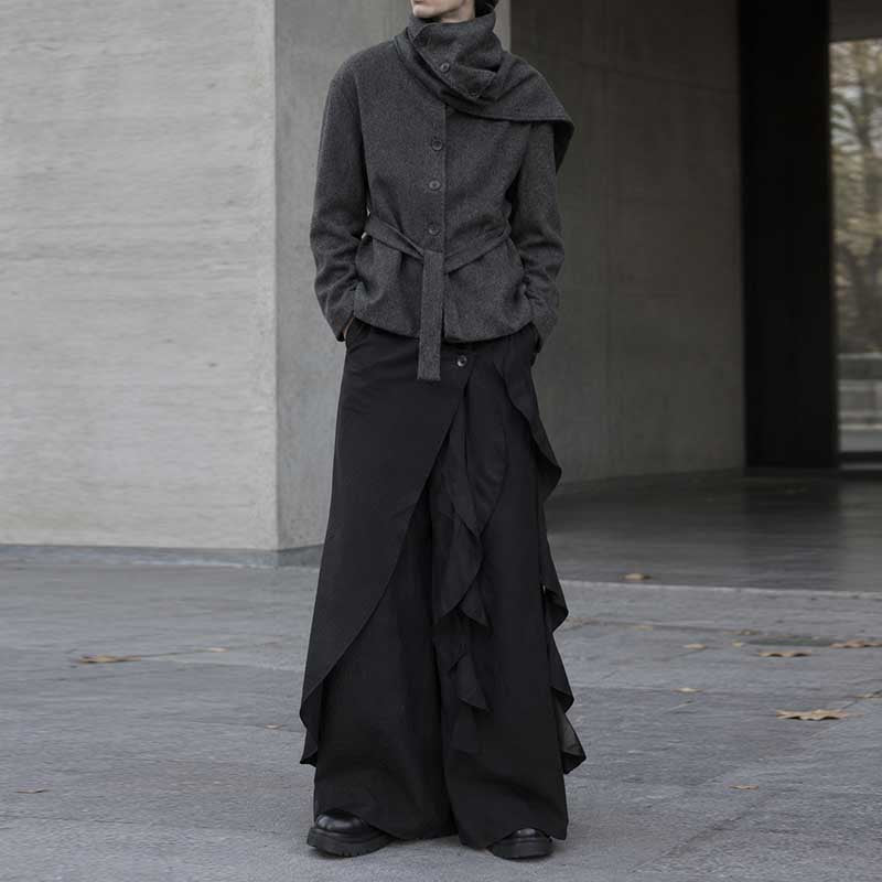 Irregular Ribbon Wide-leg Pants