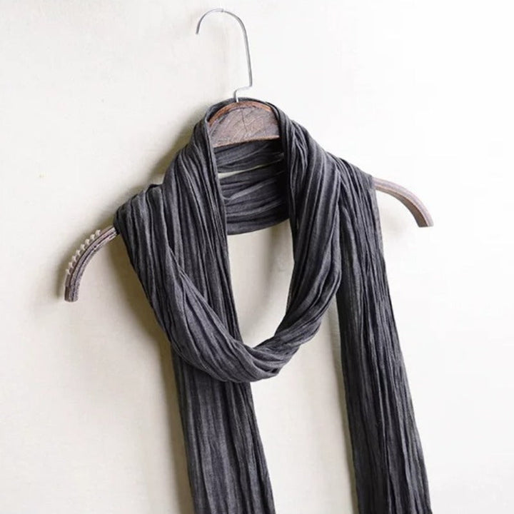 Lightweight Long Thin Cotton Linen Skinny Neck Scarf