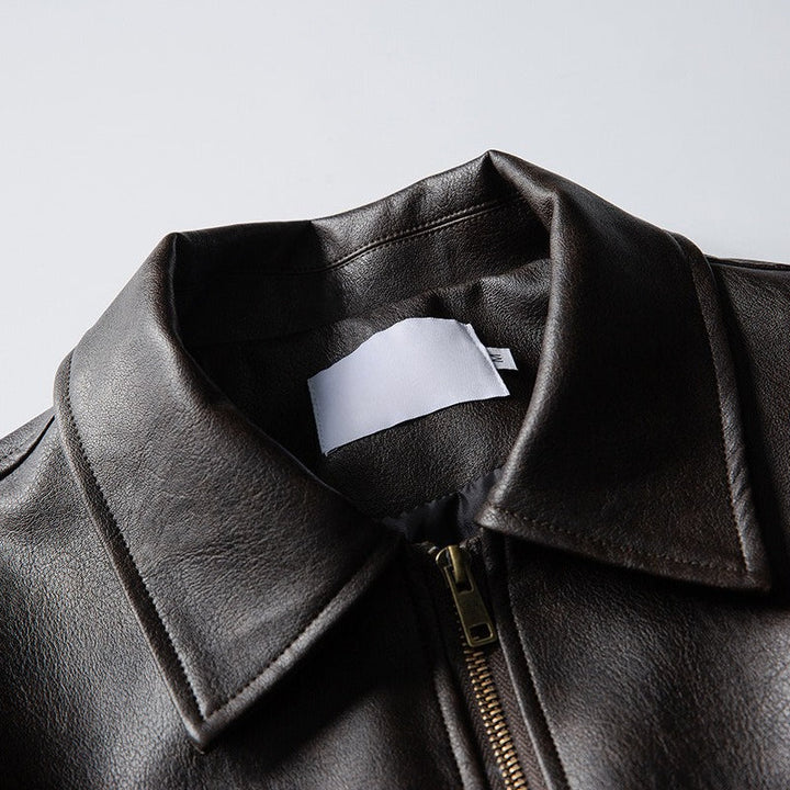 Leather Retro Loose-fitting Lapel Jacket