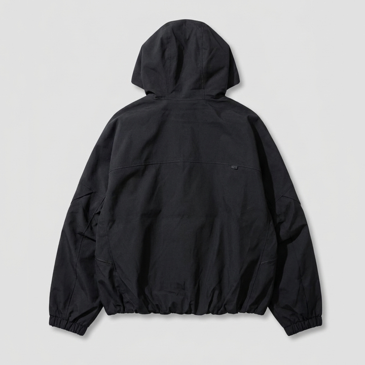 Loose-fit Cropped Hooded Jacket with 3D Tailoring