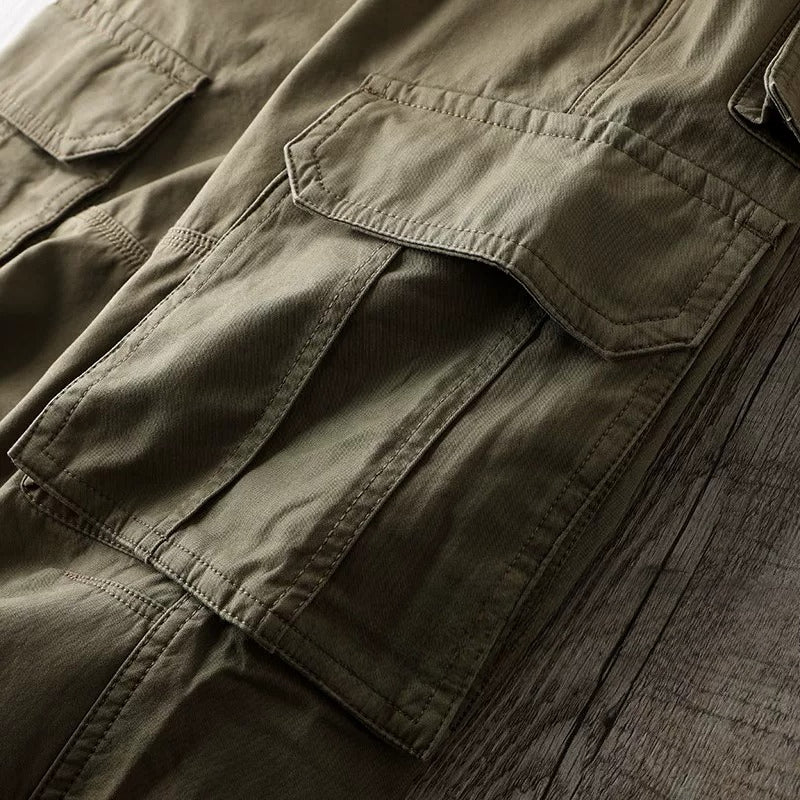 Multi-pocket Straight-leg Casual Trousers