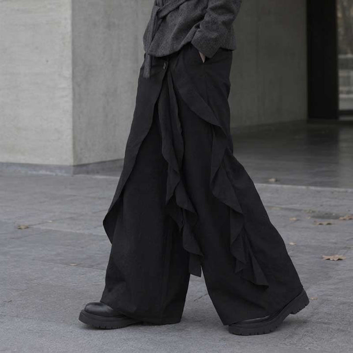 Irregular Ribbon Wide-leg Pants