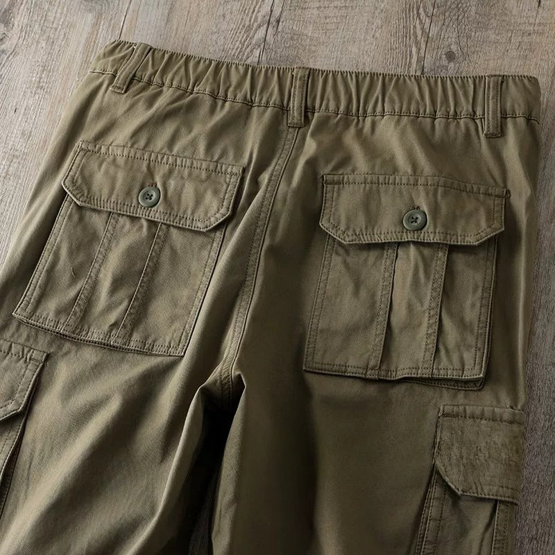 Multi-pocket Straight-leg Casual Trousers