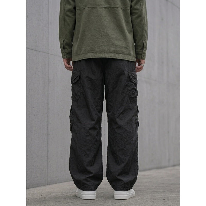 Japanese Loose Multi-pocket Straight-leg Cuffed Cargo Pants