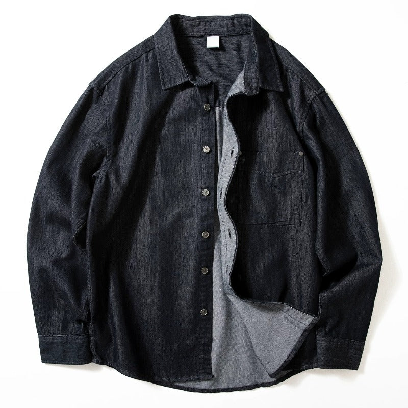 Loose Fit Casual Collar Long Sleeve Denim Shirt Jacket