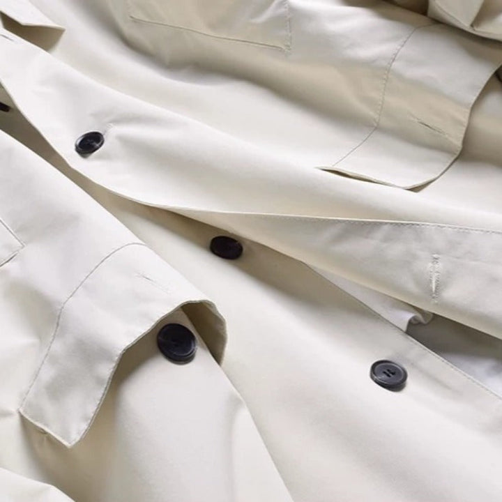 Mid-Length Lapel Loose Fit Casual Silhouette Trench Coat