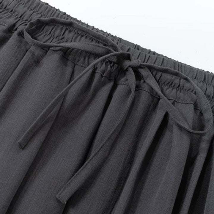Loose Wide Leg Ankle Tied Lantern Pants